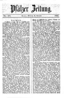 Pfälzer Zeitung Mittwoch 19. November 1862