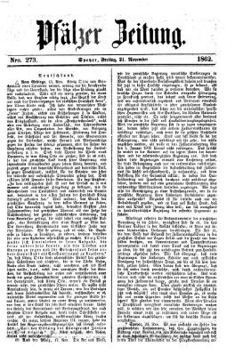 Pfälzer Zeitung Freitag 21. November 1862