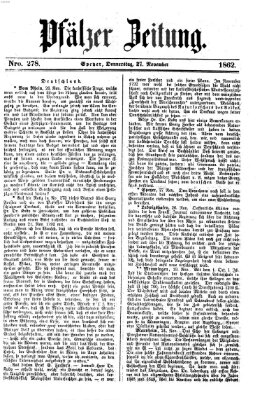 Pfälzer Zeitung Donnerstag 27. November 1862