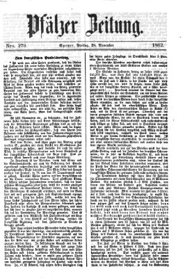 Pfälzer Zeitung Freitag 28. November 1862