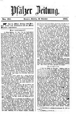 Pfälzer Zeitung Samstag 29. November 1862