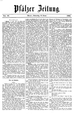 Pfälzer Zeitung Donnerstag 15. Januar 1863