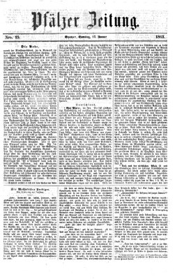 Pfälzer Zeitung Samstag 17. Januar 1863