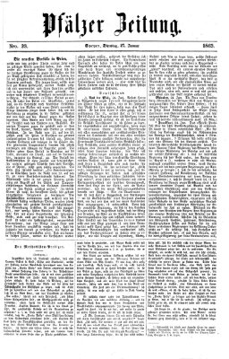 Pfälzer Zeitung Dienstag 27. Januar 1863