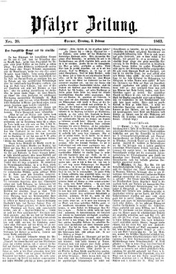 Pfälzer Zeitung Dienstag 3. Februar 1863