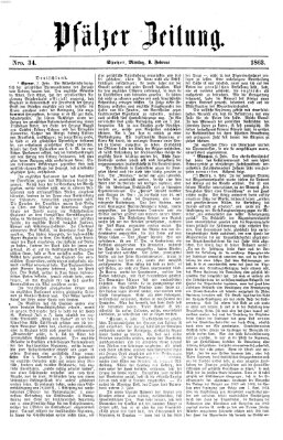 Pfälzer Zeitung Montag 9. Februar 1863