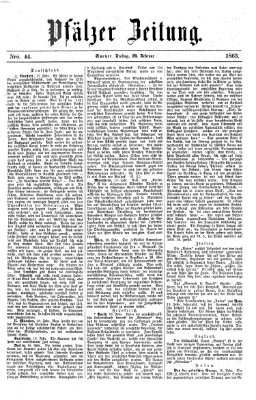 Pfälzer Zeitung Freitag 20. Februar 1863