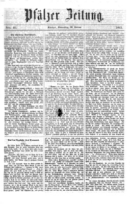 Pfälzer Zeitung Donnerstag 26. Februar 1863