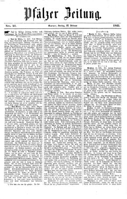 Pfälzer Zeitung Freitag 27. Februar 1863
