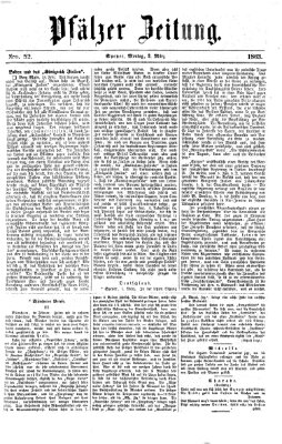 Pfälzer Zeitung Montag 2. März 1863