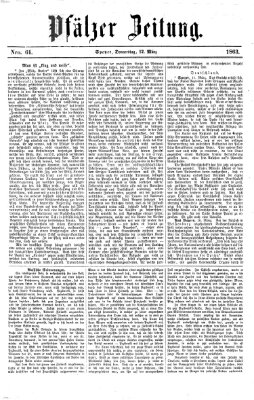 Pfälzer Zeitung Donnerstag 12. März 1863