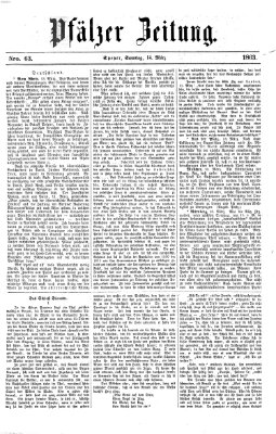 Pfälzer Zeitung Samstag 14. März 1863