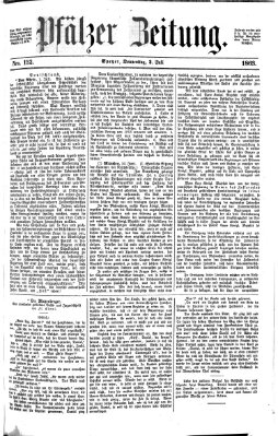 Pfälzer Zeitung Donnerstag 2. Juli 1863