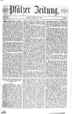 Pfälzer Zeitung Mittwoch 8. Juli 1863