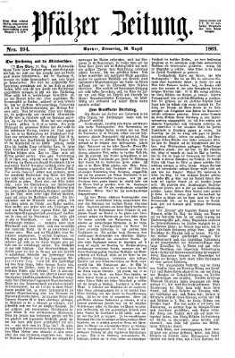 Pfälzer Zeitung Donnerstag 20. August 1863