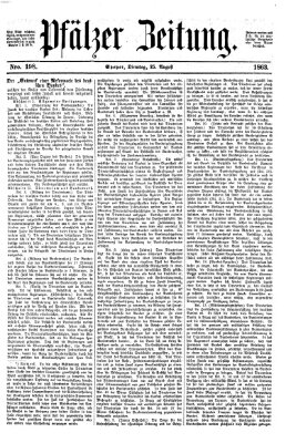 Pfälzer Zeitung Dienstag 25. August 1863