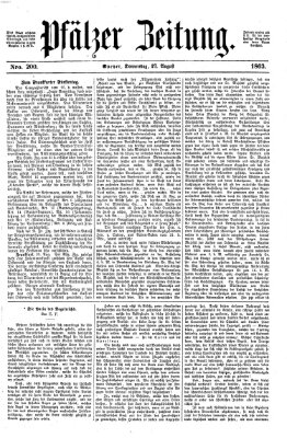 Pfälzer Zeitung Donnerstag 27. August 1863