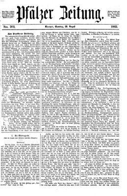 Pfälzer Zeitung Samstag 29. August 1863