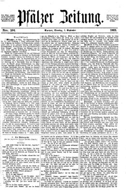 Pfälzer Zeitung Dienstag 1. September 1863