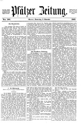 Pfälzer Zeitung Donnerstag 3. September 1863