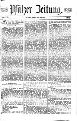 Pfälzer Zeitung Freitag 11. September 1863