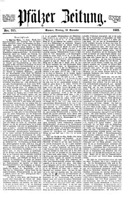 Pfälzer Zeitung Dienstag 15. September 1863