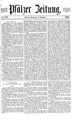 Pfälzer Zeitung Donnerstag 17. September 1863