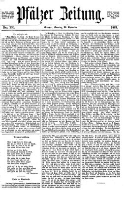 Pfälzer Zeitung Sonntag 20. September 1863