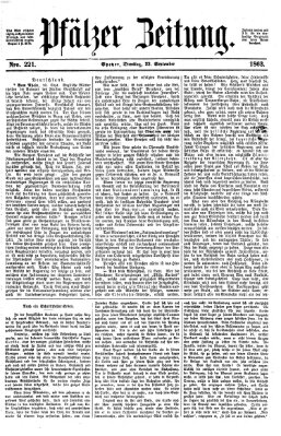 Pfälzer Zeitung Dienstag 22. September 1863