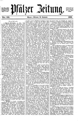 Pfälzer Zeitung Mittwoch 23. September 1863