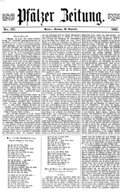 Pfälzer Zeitung Samstag 26. September 1863