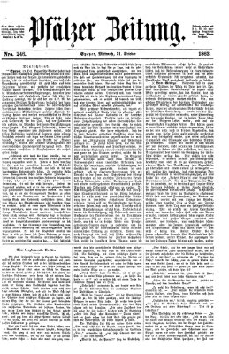 Pfälzer Zeitung Mittwoch 21. Oktober 1863