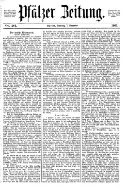 Pfälzer Zeitung Samstag 7. November 1863