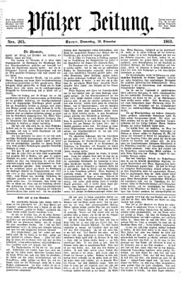 Pfälzer Zeitung Donnerstag 12. November 1863