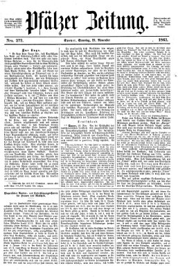 Pfälzer Zeitung Samstag 21. November 1863