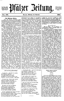 Pfälzer Zeitung Mittwoch 25. November 1863