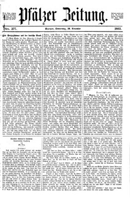 Pfälzer Zeitung Donnerstag 26. November 1863