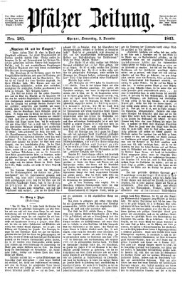 Pfälzer Zeitung Donnerstag 3. Dezember 1863