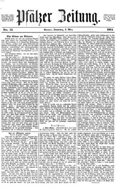 Pfälzer Zeitung Donnerstag 3. März 1864