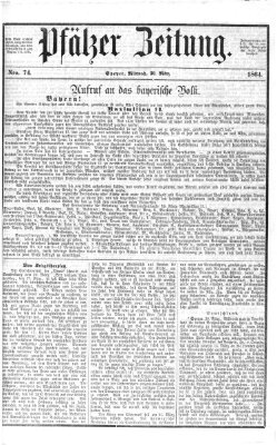 Pfälzer Zeitung Mittwoch 30. März 1864