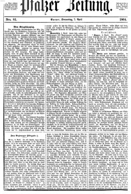 Pfälzer Zeitung Donnerstag 7. April 1864