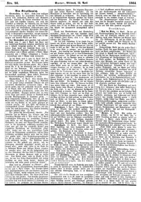 Pfälzer Zeitung Mittwoch 13. April 1864