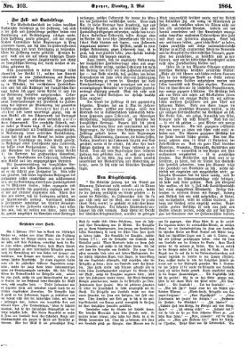 Pfälzer Zeitung Dienstag 3. Mai 1864