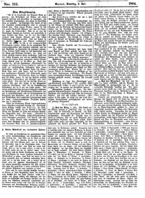 Pfälzer Zeitung Samstag 2. Juli 1864