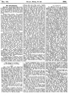 Pfälzer Zeitung Montag 18. Juli 1864