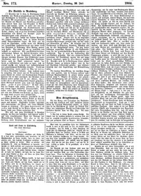 Pfälzer Zeitung Dienstag 26. Juli 1864