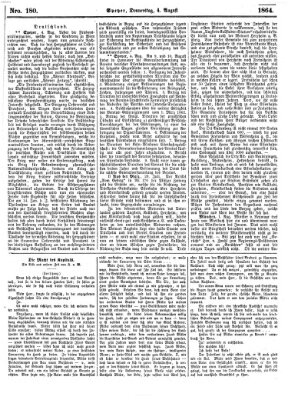 Pfälzer Zeitung Donnerstag 4. August 1864