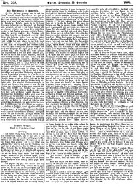 Pfälzer Zeitung Donnerstag 29. September 1864