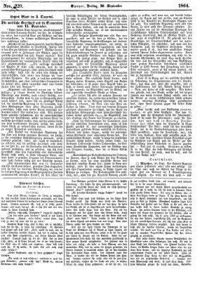 Pfälzer Zeitung Freitag 30. September 1864