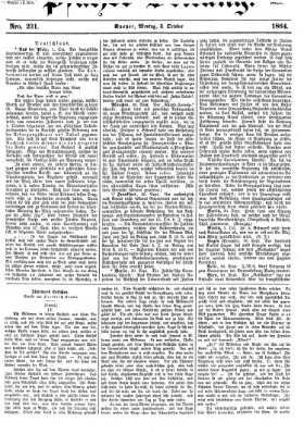 Pfälzer Zeitung Montag 3. Oktober 1864